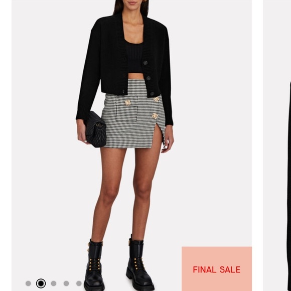 INTERMIX Grethel Wool Cashmere Cardigan Black Sweater Crop Sz P XS - Picture 10 of 12